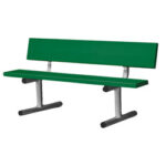 5' Portable Bench W/Back  - Dk Green